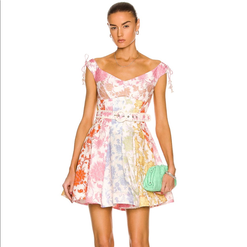 Zim Postcard Spliced Mini Dress (size 0)